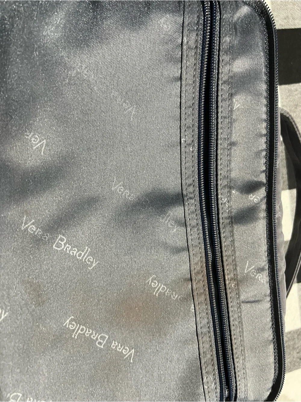 Quilted Gray Vera Bradley travel makeup case